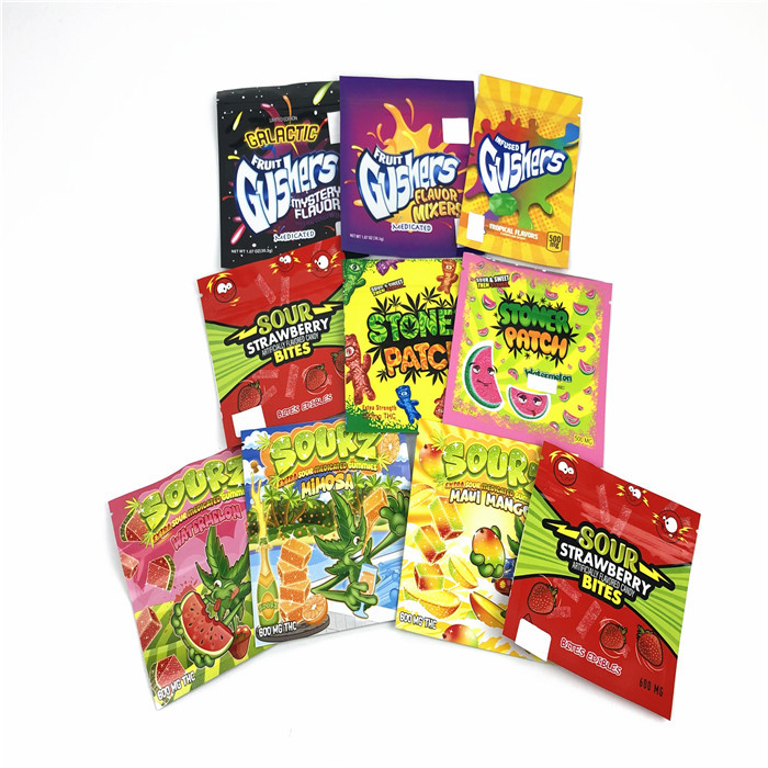 কাস্টম সফট টাচ জিপলক প্রিন্ট করা গন্ধ প্রুফ স্ট্যান্ড আপ চাইল্ড রেজিস্ট্যান্ট হিট সীল প্লাস্টিক ম্যাট উইড ডিজাইন মাইলার ব্যাগ