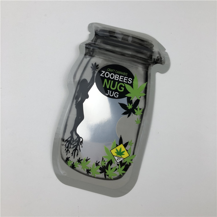 সিবিডি বীজের জন্য মেসন জার পাউচগুলি সিবিডি ফ্লাওয়ার গামি THC ইন্ডিকা পাতার জিপার সহ অনিয়মিত প্যাকিং পাউচগুলি