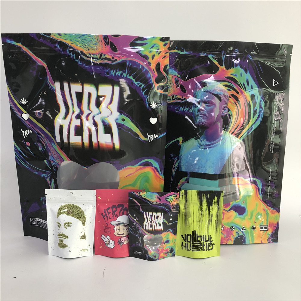 কাস্টম প্রিন্ট করা বীজ আগাছা ধোঁয়া সিগার মোড়ানো প্যাকেজিং অ্যাম্বার পাতা তামাক থলি/ব্লান্ট মোড়ানো প্যাকেজিং পাউচ