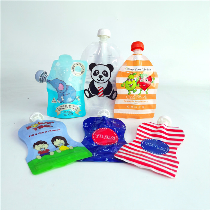 পাইকারি প্লাস্টিকের তরল প্রুফ স্পাউট পাউচ মাইলার ব্যাগ জুসের জন্য তরল ফুড পাউচ প্যাকেজিং প্যাকেট আকৃতির মাইলার ব্যাগ