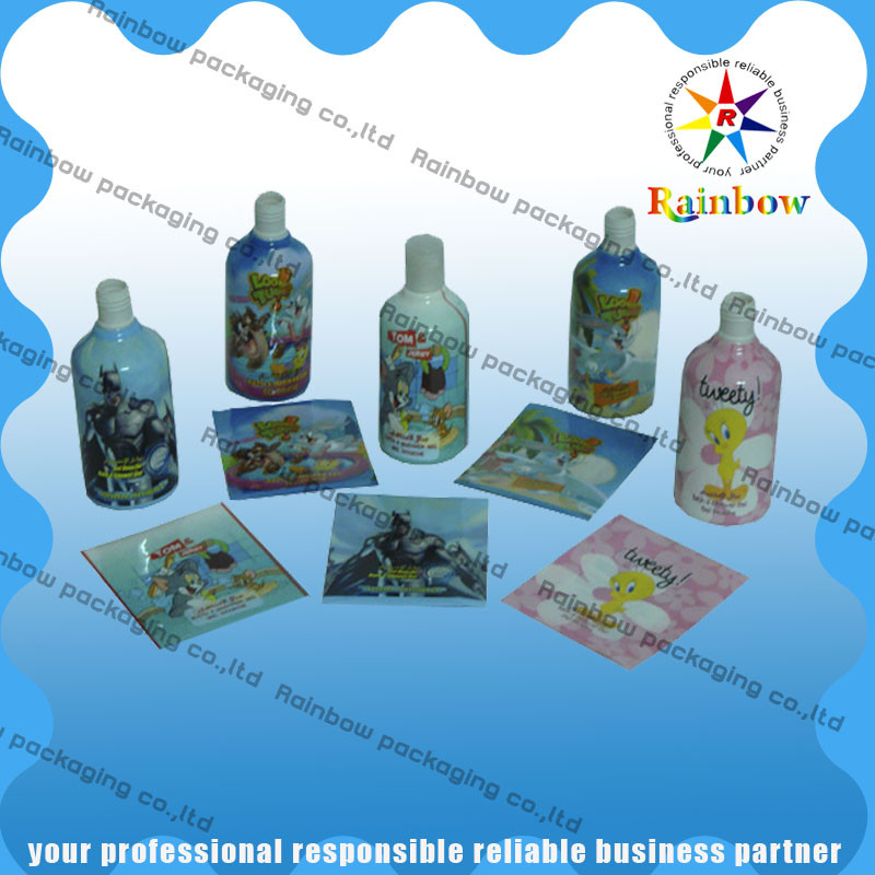 রঙিন মুদ্রণ সঙ্কুচিত sleeve লেবেল 40 - 60 প্লাস্টিক বোতল জন্য মাইক্রন