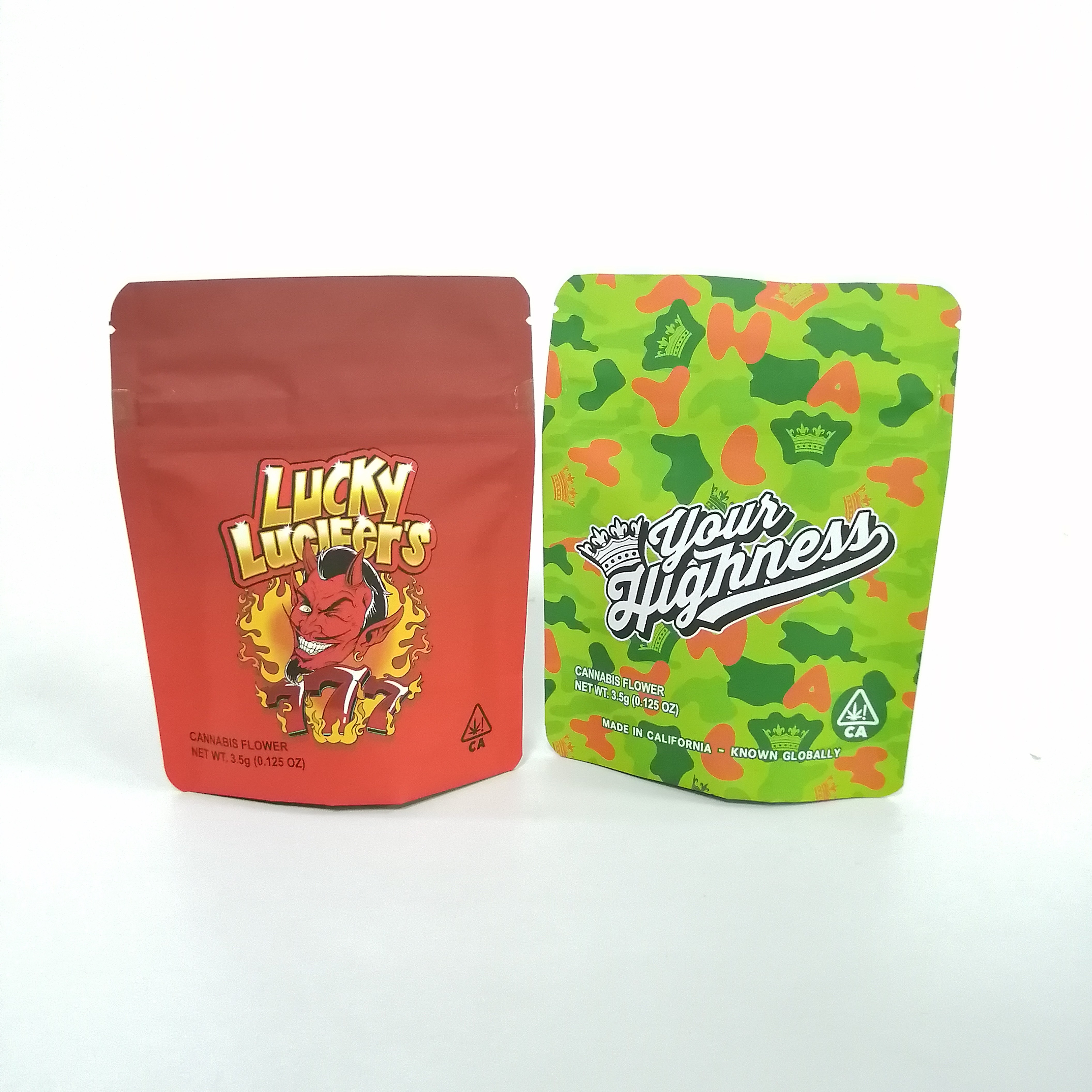 সফট টাচ ভোজ্য প্যাকেজিং ফুড ব্যাগ জিপার সহ 3.5g স্ট্যান্ড আপ পোচন