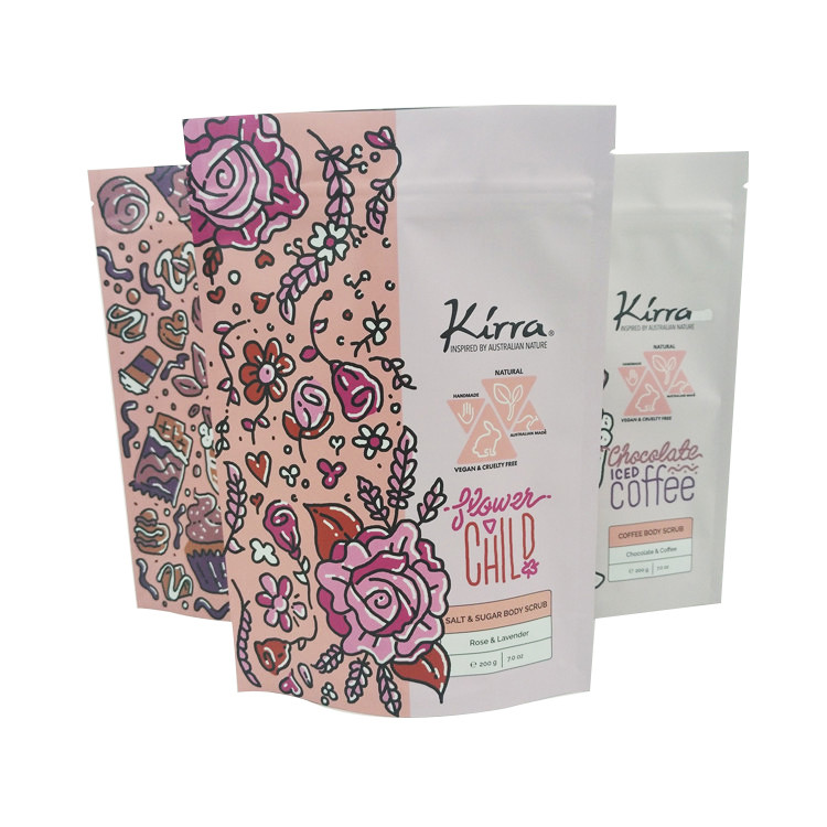 10C CMYK কসমেটিক প্যাকেজিং ব্যাগ MOPP VMPET মোচা চকোলেট বডি স্ক্রাব