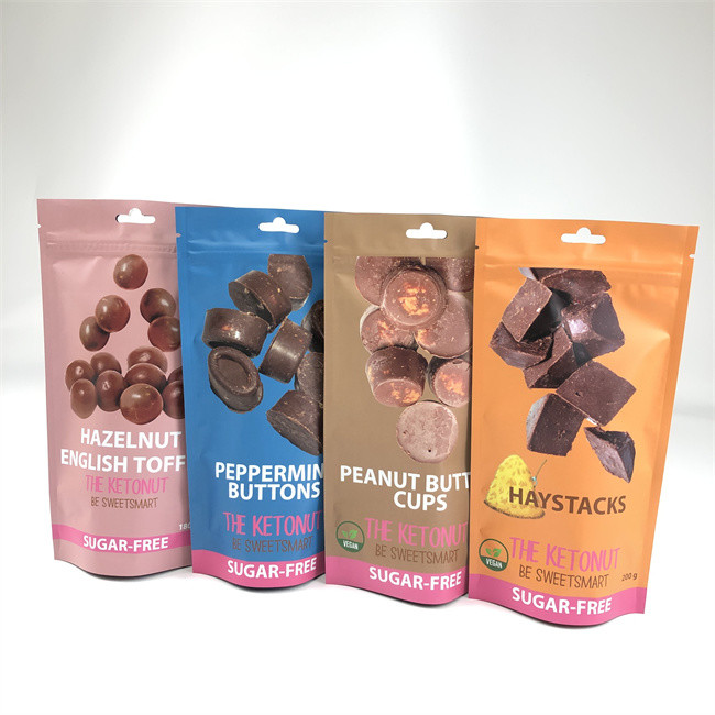 CMYK 110mic জিপার স্ট্যান্ড আপ পাউচ এডিবলস হেম চাইল্ড প্রুফ মাইলার ব্যাগ