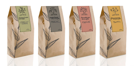 পুনর্ব্যবহৃত মুদ্রণ জিমার চা ব্যাগ প্যাকেজিং স্কয়ার নীচের বাদামী