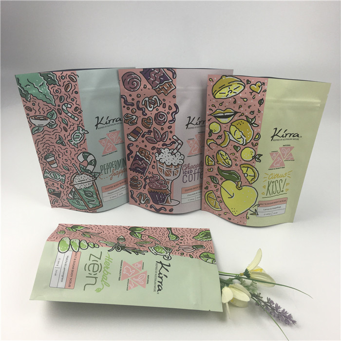 জিপার সহ অ্যালুমিনিয়াম ফয়েল ডয়প্যাক গন্ধ প্রমাণ চা খাবার প্যাকিং ব্যাগ