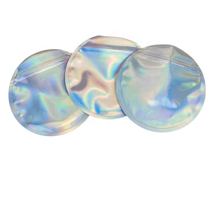 3.5 গ্রাম প্লাস্টিক ডাই কাট ভোজ্য ক্যান্ডি ফয়েল ব্যাগ প্যাকেজিং হলোগ্রাফিক রাউন্ড শেপ স্যাচেট