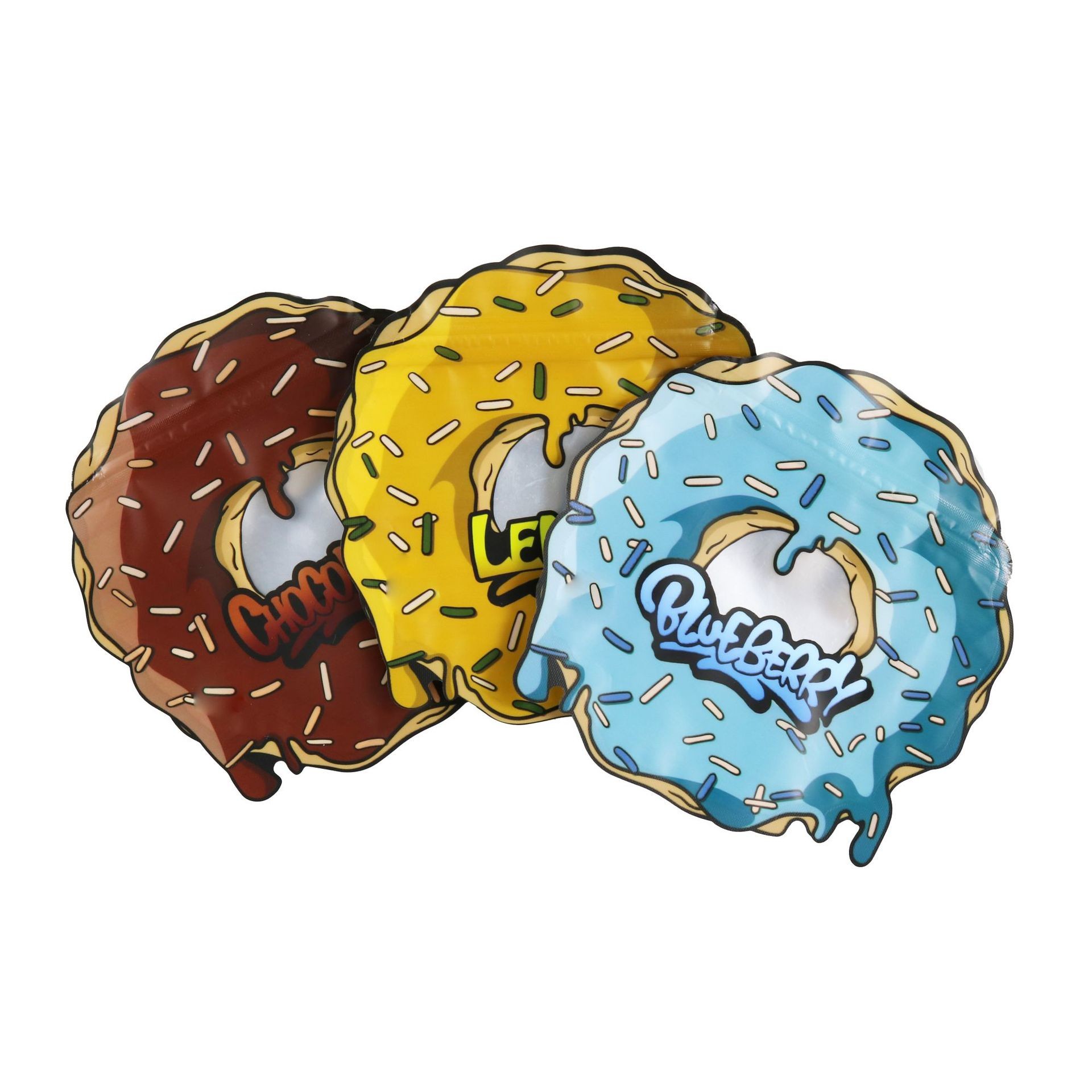 গোলাকার বৃত্ত অনিয়মিত রিসিলেবল ডাই কাট মাইলার ব্যাগ কাস্টম আকৃতি 3.5 7 গ্রাম