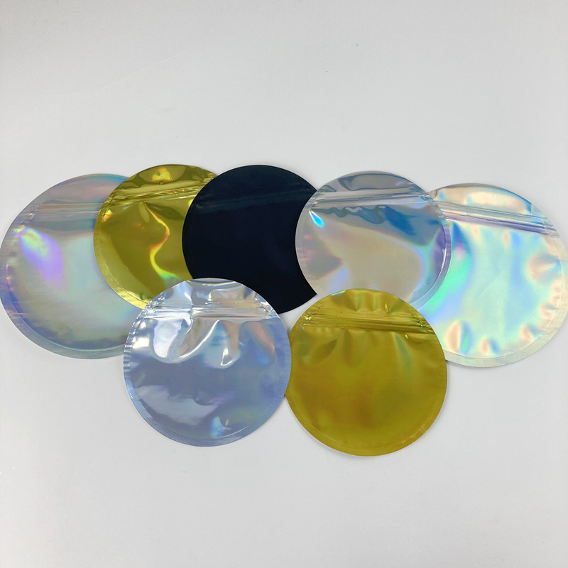 রিসিলেবল হলোগ্রাফিক মাইলার অ্যালুমিনিয়াম ফয়েল ব্যাগ ডাই কাট কাস্টম আকৃতির 3.5G