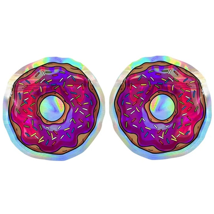 স্মেল প্রুফ মাইলার এডিবল প্লাস্টিক ব্যাগ ফুলের বীজ হলোগ্রাফিক গোলাকার আকৃতির ব্যাগ 3.5G