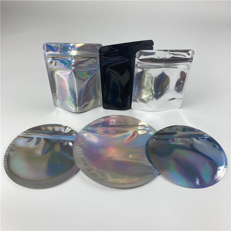 প্লাস্টিক রাউন্ড স্ট্যান্ড আপ জিপার পাউচ রান্টজ এডিবল ডাই কাট আকৃতির মাইলার ব্যাগ 3.5 গ্রাম