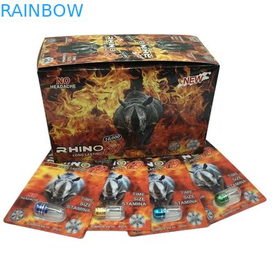পাইকারি কাস্টম রাইনো ১০০k ১৫০k ২০০k ক্যাপসুল বর্ধন পিলস মেডিসিন ৩ডি প্যাকেজিং কার্ড পেপার ডিসপ্লে বক্স সহ