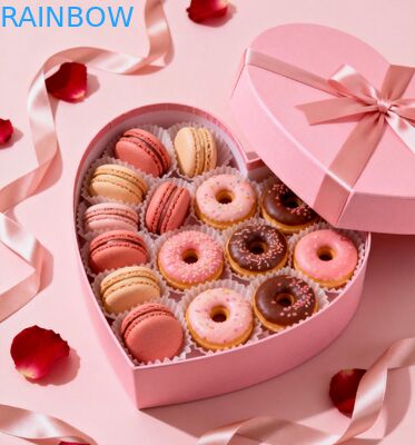 বেকারি প্যাকেজিং এবং প্যাস্ট্রি ম্যাকারনের জন্য কাস্টমাইজযোগ্য বায়োডেগ্রেডেবল ভাঁজযোগ্য উপহার বাক্স