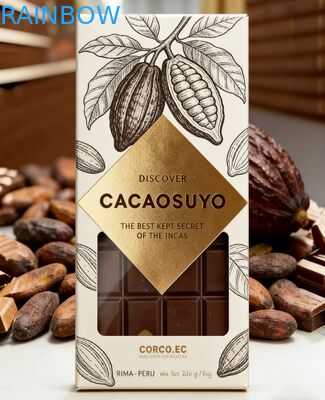 চকলেট বার প্যাকেজিংয়ের জন্য স্বনির্ধারিত বায়োডেগ্রেডেবল ফুড গ্রেড ক্রাফ্ট পেপার বক্স সহ ক্লিয়ার উইন্ডো